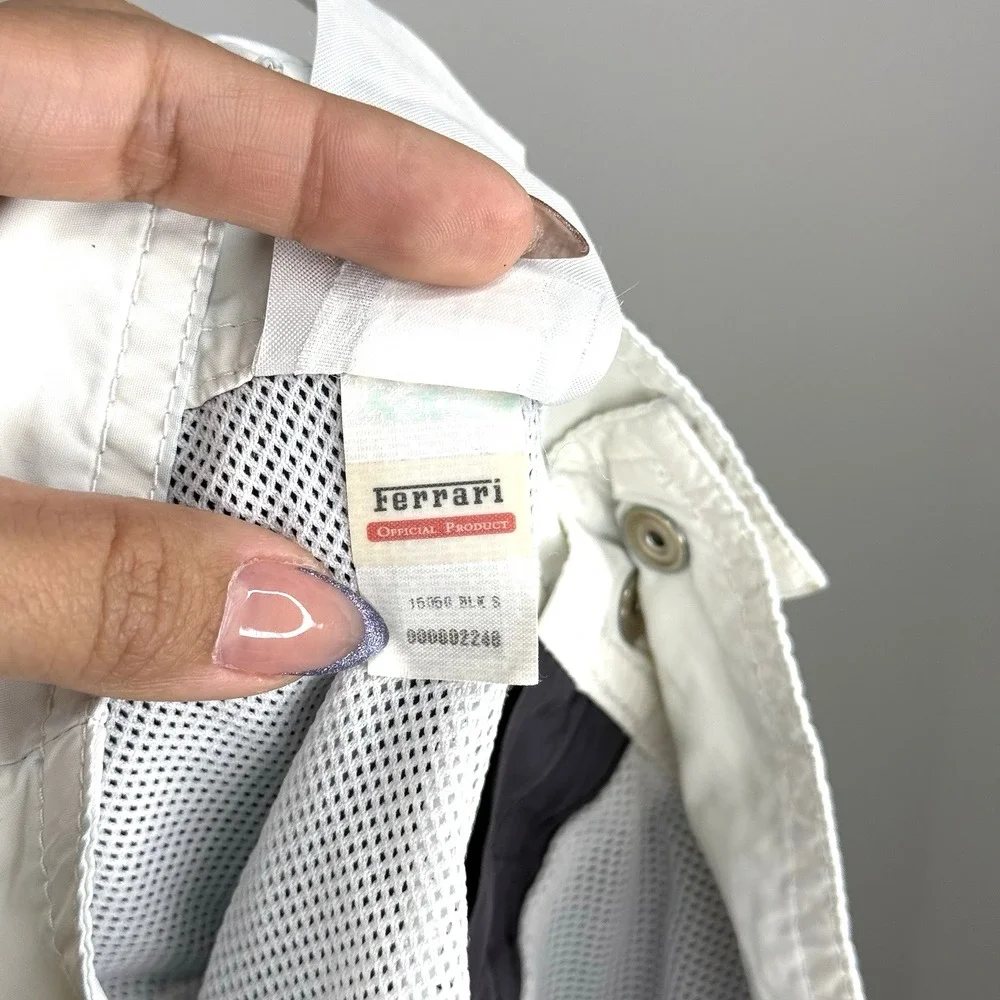 Ferrari Swim Trunks Size S Gray White Mesh Board Shorts‎ Logo Italy Racing Rare